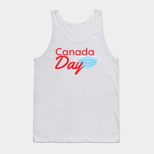 Canada Day 2020 - Red text and Blue face mask Tank Top